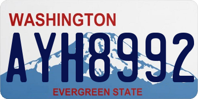 WA license plate AYH8992