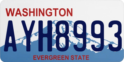 WA license plate AYH8993