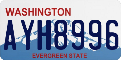 WA license plate AYH8996