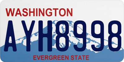 WA license plate AYH8998
