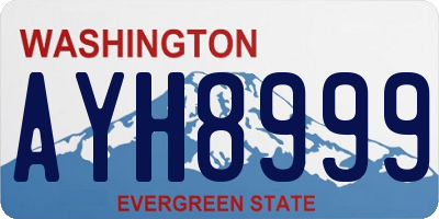 WA license plate AYH8999
