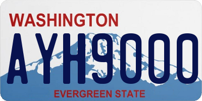 WA license plate AYH9000