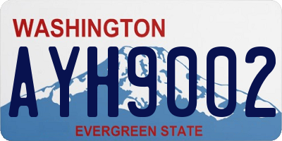WA license plate AYH9002