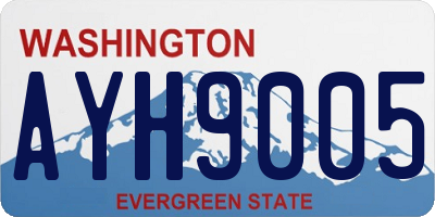 WA license plate AYH9005