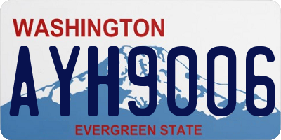 WA license plate AYH9006