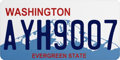WA license plate AYH9007
