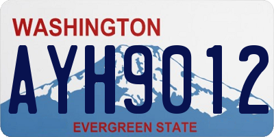 WA license plate AYH9012