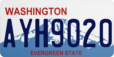 WA license plate AYH9020
