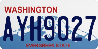 WA license plate AYH9027