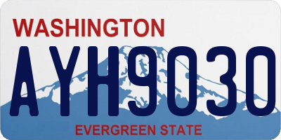 WA license plate AYH9030