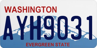 WA license plate AYH9031