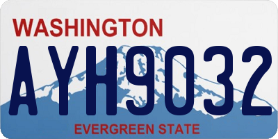 WA license plate AYH9032