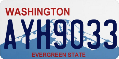 WA license plate AYH9033