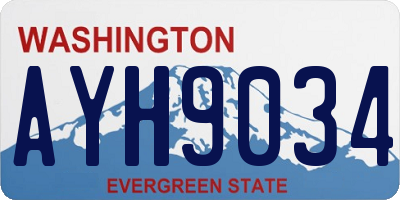 WA license plate AYH9034