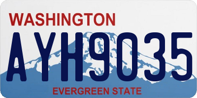 WA license plate AYH9035