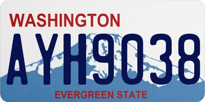 WA license plate AYH9038