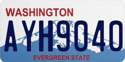 WA license plate AYH9040
