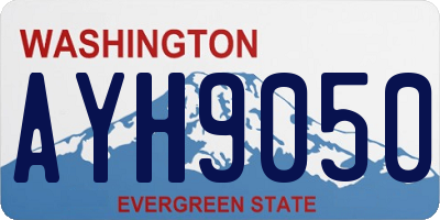 WA license plate AYH9050