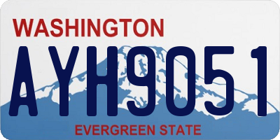 WA license plate AYH9051