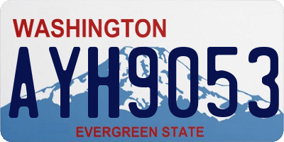 WA license plate AYH9053