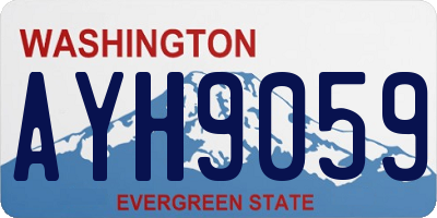 WA license plate AYH9059