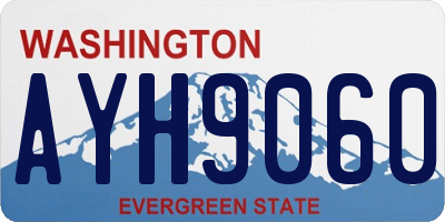 WA license plate AYH9060