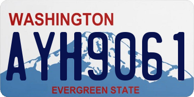 WA license plate AYH9061