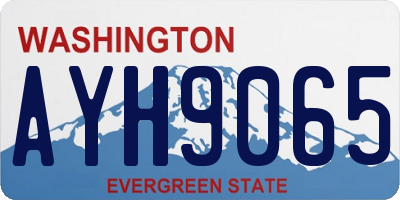 WA license plate AYH9065
