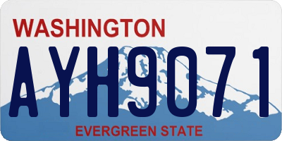WA license plate AYH9071