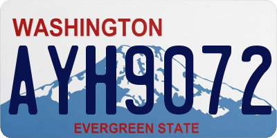 WA license plate AYH9072
