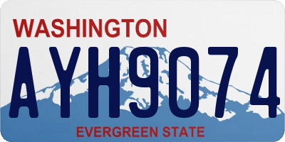 WA license plate AYH9074