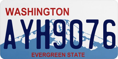 WA license plate AYH9076