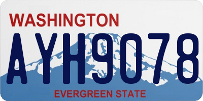 WA license plate AYH9078