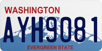 WA license plate AYH9081