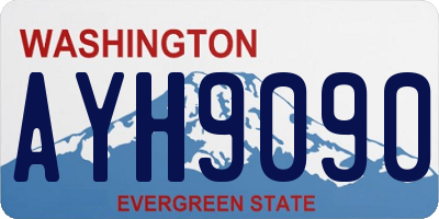 WA license plate AYH9090