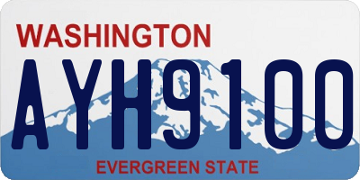 WA license plate AYH9100