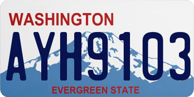 WA license plate AYH9103