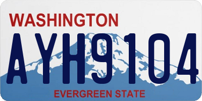 WA license plate AYH9104