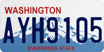 WA license plate AYH9105