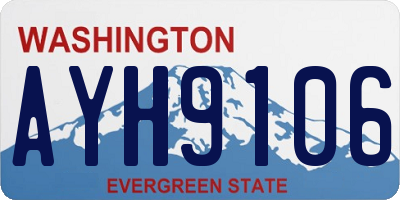 WA license plate AYH9106