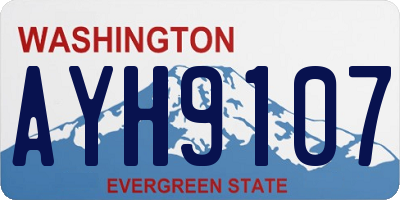 WA license plate AYH9107