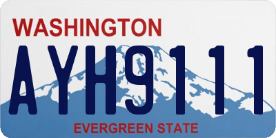 WA license plate AYH9111