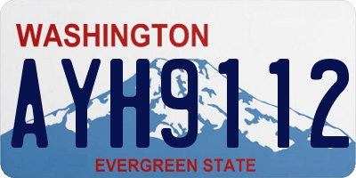 WA license plate AYH9112