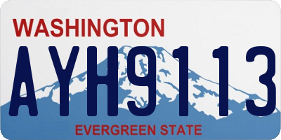 WA license plate AYH9113