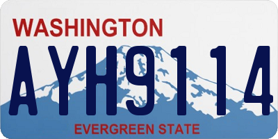 WA license plate AYH9114