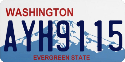 WA license plate AYH9115