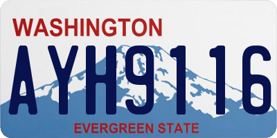 WA license plate AYH9116