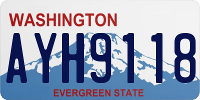 WA license plate AYH9118