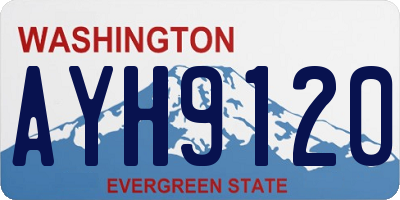 WA license plate AYH9120