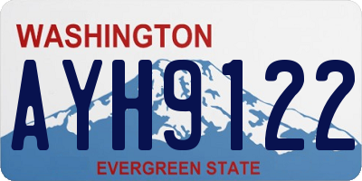 WA license plate AYH9122